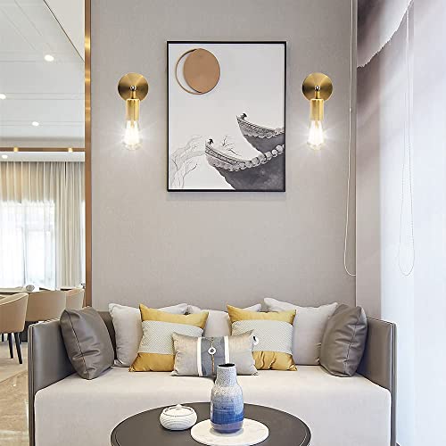 Jolof Store 3-Pack Gold Industrial Wall Sconces – Adjustable Vanity Lights