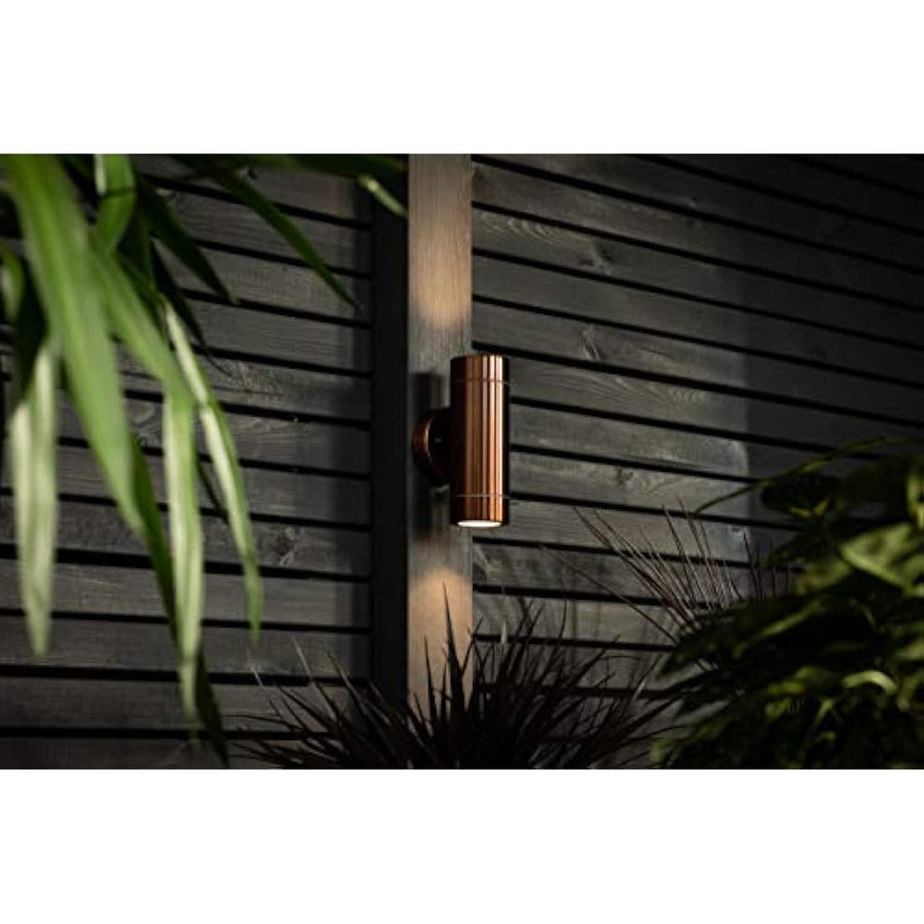 Knightsbridge Stainless Steel GU10 Up and Down Outdoor Wall Light
