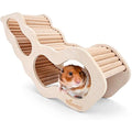 Niteangel Wooden Hamster House with Climbing Ladder Hideout for Small Pets
