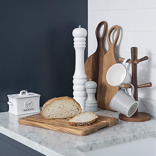 T&G Tuscany Acacia Wood Bread Board with Crumb Grooves - 36x25cm