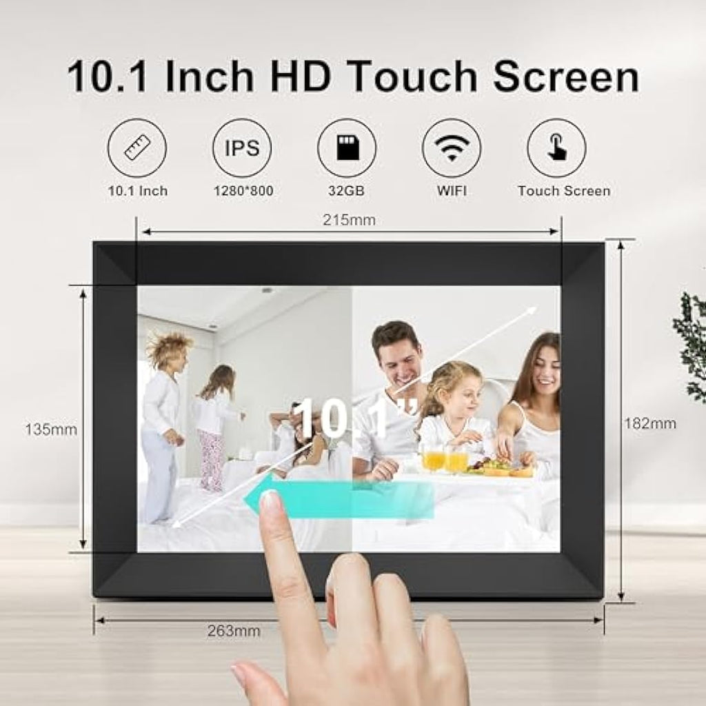 Tibuta 10.1 Inch WiFi Digital Photo Frame | 32GB HD IPS Touch Screen