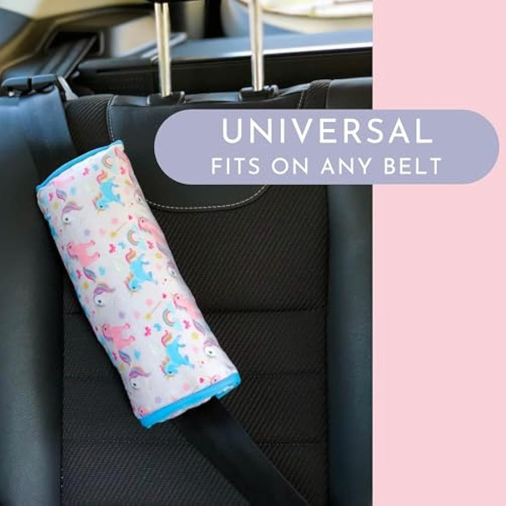 HECKBO Unicorn Car Seatbelt Pillow – Soft Washable Travel Cushion