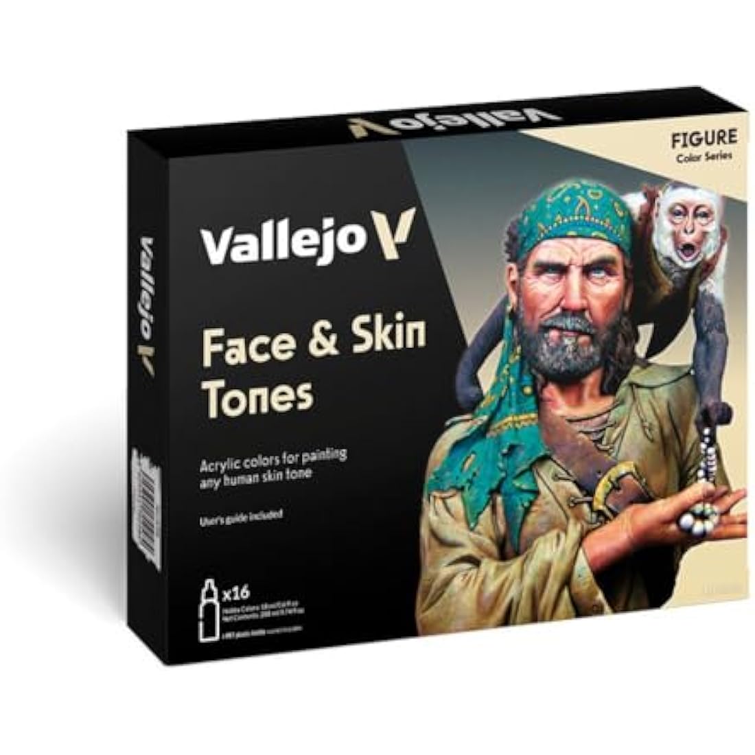 Vallejo Model Color Face & Skin Tones Acrylic Paint Set - 16 Pack