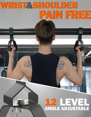 Fitarc Lat Pull Down & Pull Up Handles – 12-Level Adjustable Steel Grips