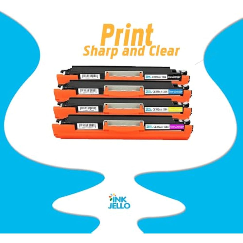 InkJello Compatible HP CE310A-CE313A Toner Cartridges, 4-Pack CMYK