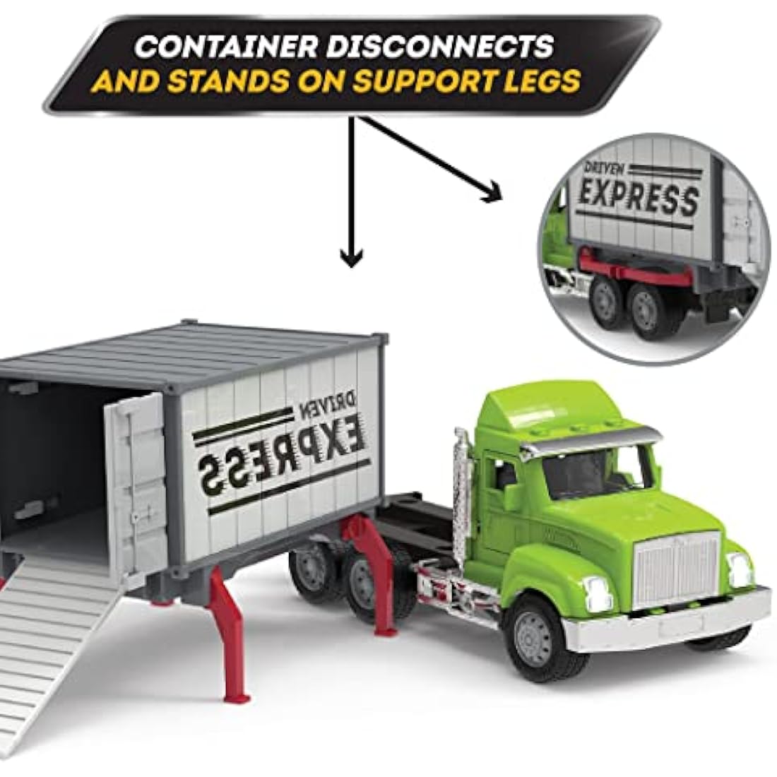 Driven by Battat Container Truck Toy with Lights and Sounds – Age 3+