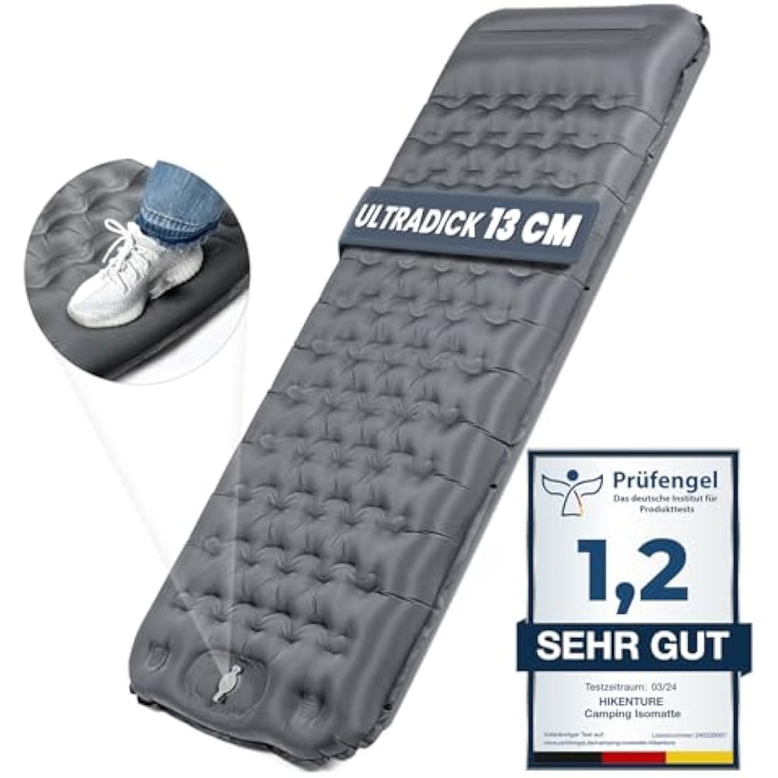 Hikenture Self-Inflating Sleeping Mat – 13cm Thick Ultralight Mattress