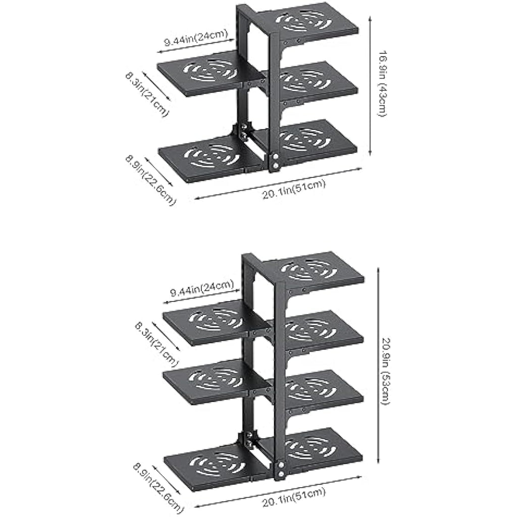 Pot and Pan Organizer | 7 Adjustable Tiers Carbon Steel Rack