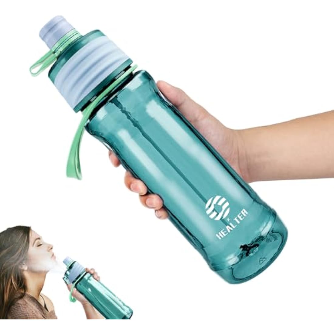 Healter 650ml Misting Water Bottle | BPA-Free Leakproof Spray Bottle – Blue