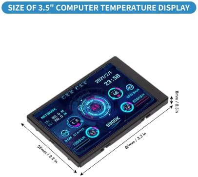 GOWENIC 3.5in IPS USB C PC Temperature Monitor – AIDA64 Data Display