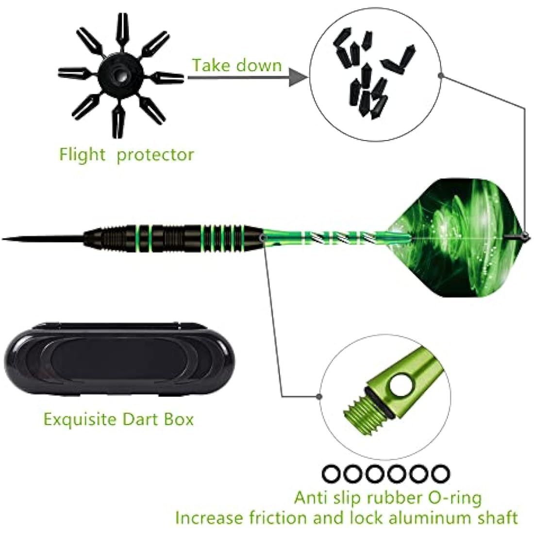 Steel Tip Darts Set | 22g Brass Barrels & Aluminum Shafts