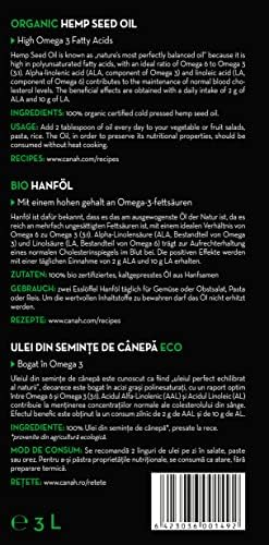 Canah Organic Hemp Seed Oil – 3L Cold Pressed Unrefined Vegan Oil