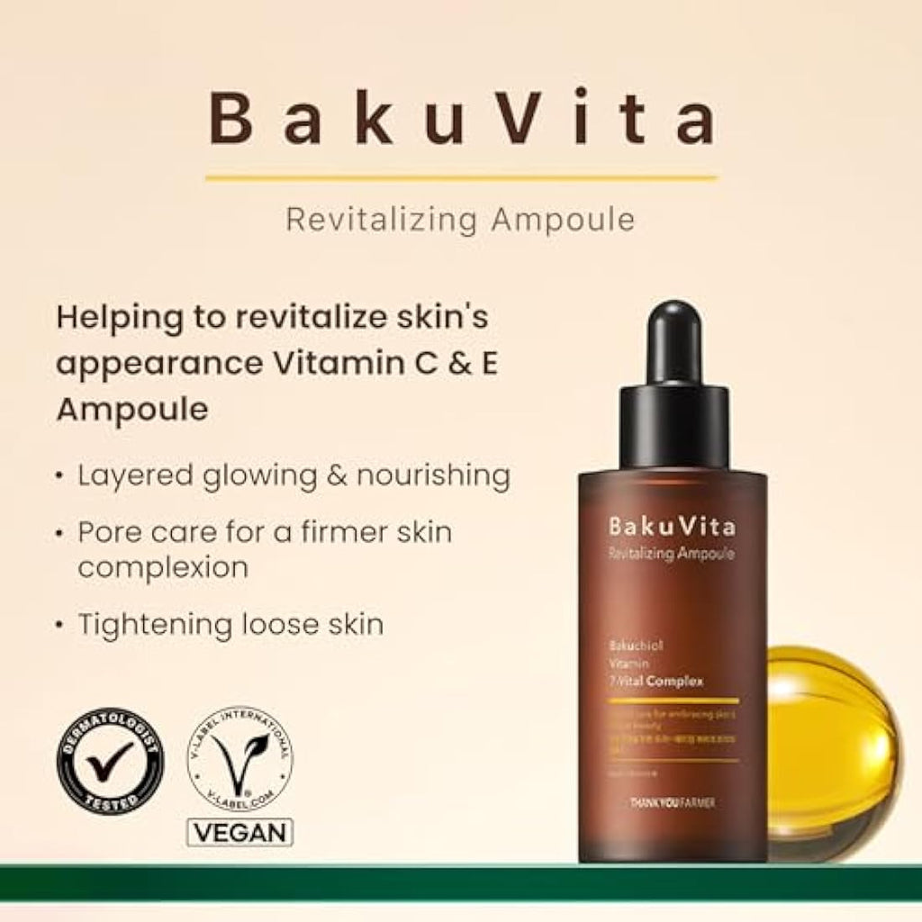 THANKYOU FARMER BakuVita Revitalizing Ampoule - Vegan Bakuchiol Serum 50ml