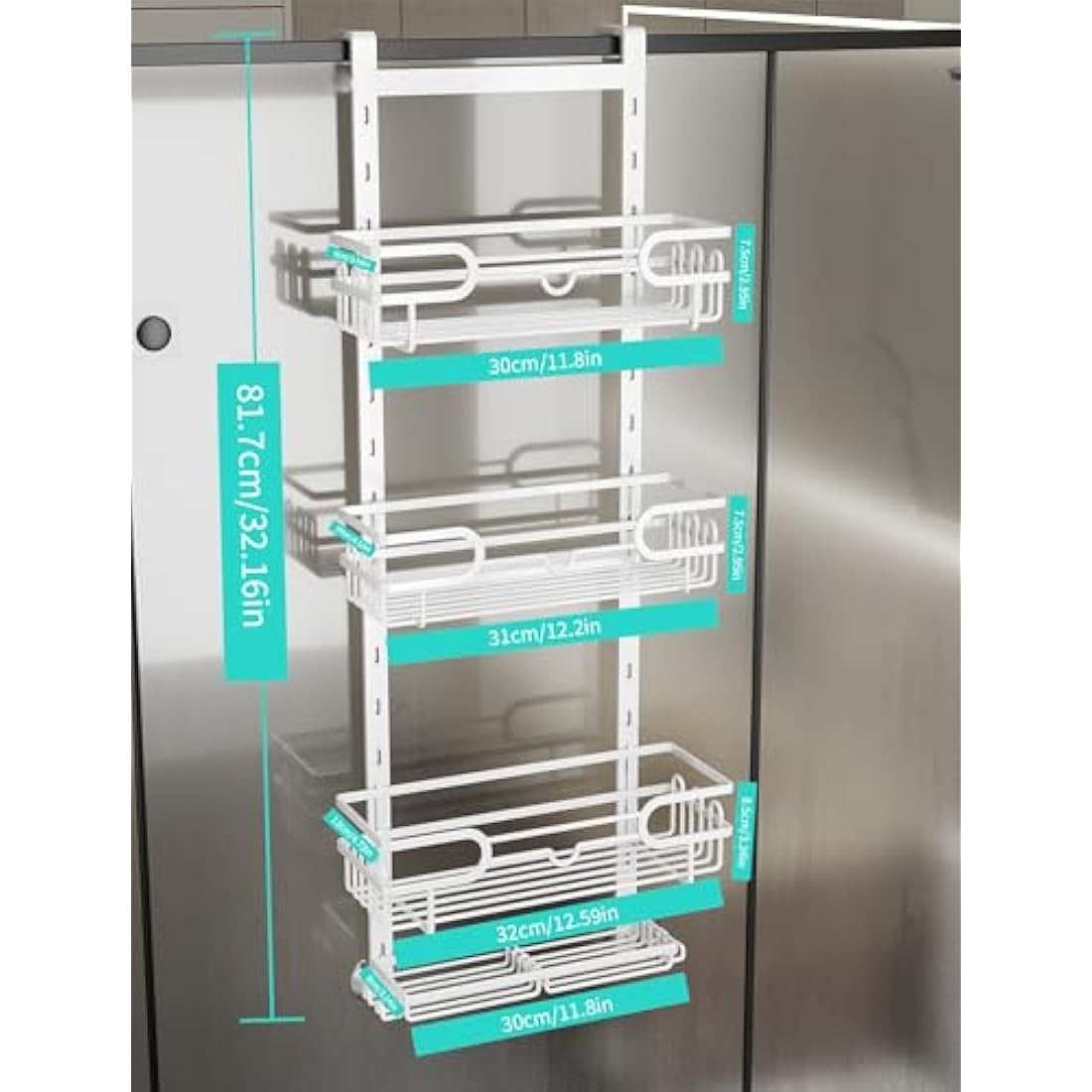 HapiRm Over the Door Shower Caddy – 4-Tier Rustproof Stainless Steel Organizer