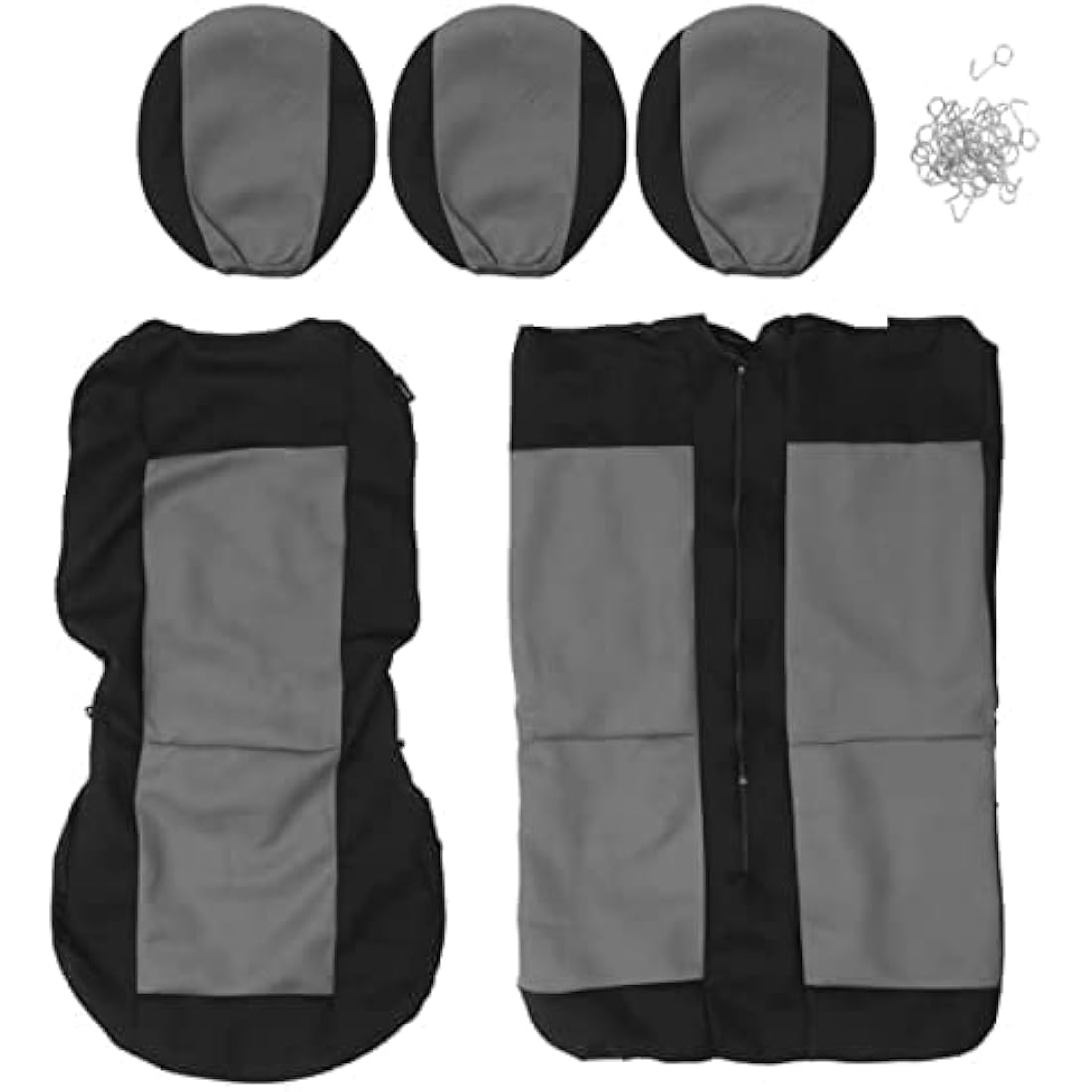 Universal Van Seat Covers | Heavy Duty Grey Black 2+1 Set
