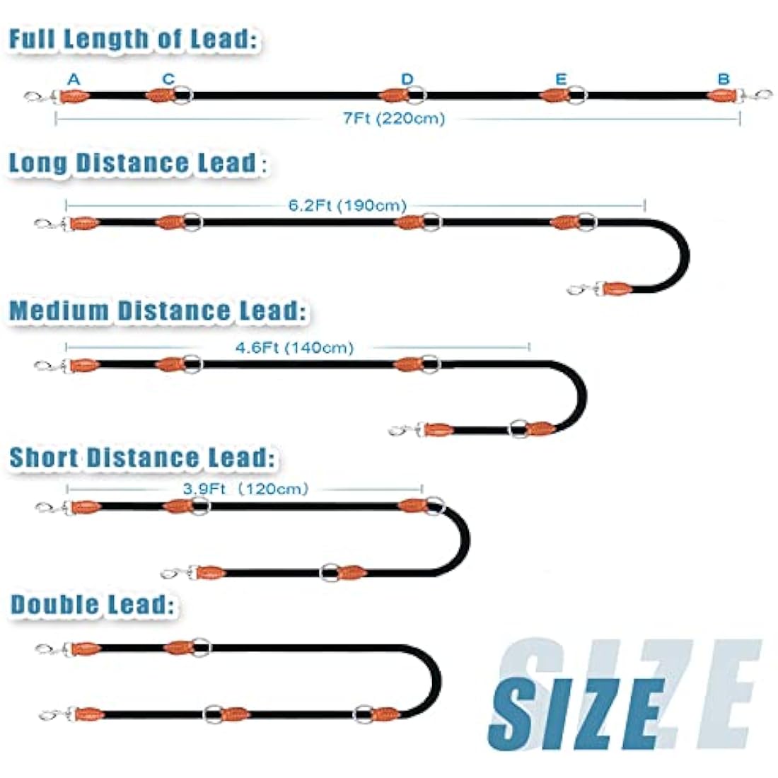 Hands Free Dog Lead – 7ft Nylon Training Leash, Black