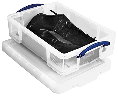 Really Useful Box 24.5L Clear Plastic Storage Bins - Pack of 4