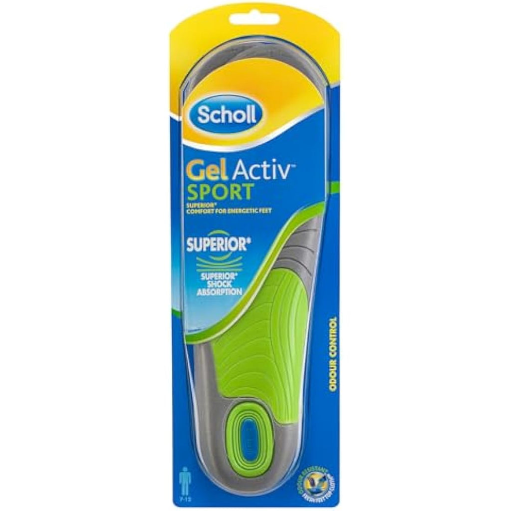 Scholl GelActiv Sport Insoles for Men | Shock Absorbing Gel – Sizes 7-12