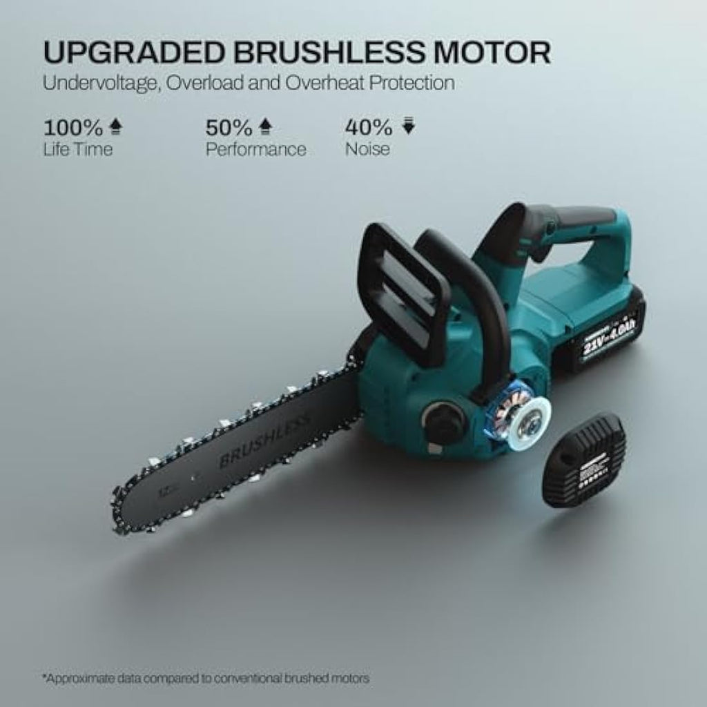 KIESBOHR 12 Inch Brushless Cordless Chainsaw | Makita 18V Compatible