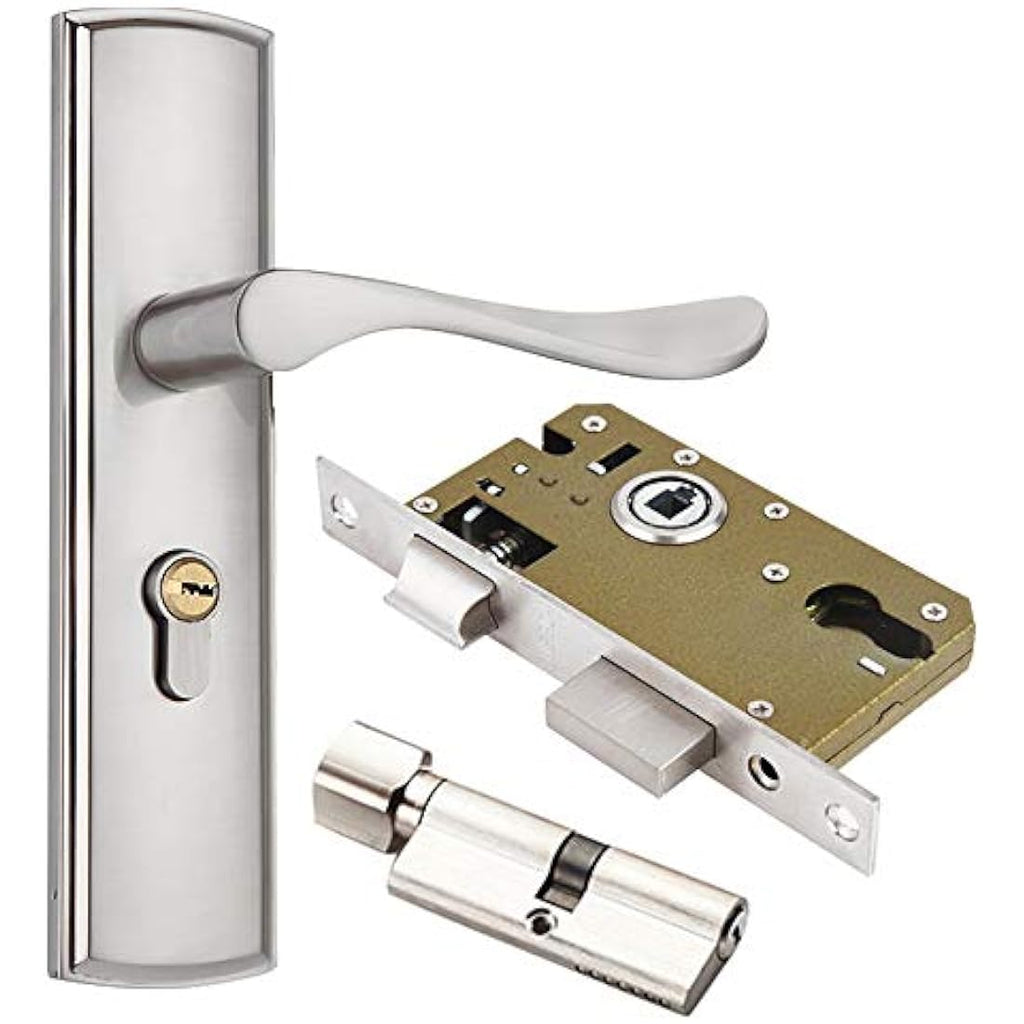 Qrity Zinc Alloy Door Handle Lever Lock Set with 3 Copper Keys