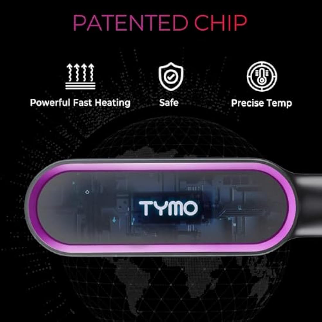 TYMO Hair Straightener Brush – Ionic 2-in-1 Flat Iron with 5 Temp Settings
