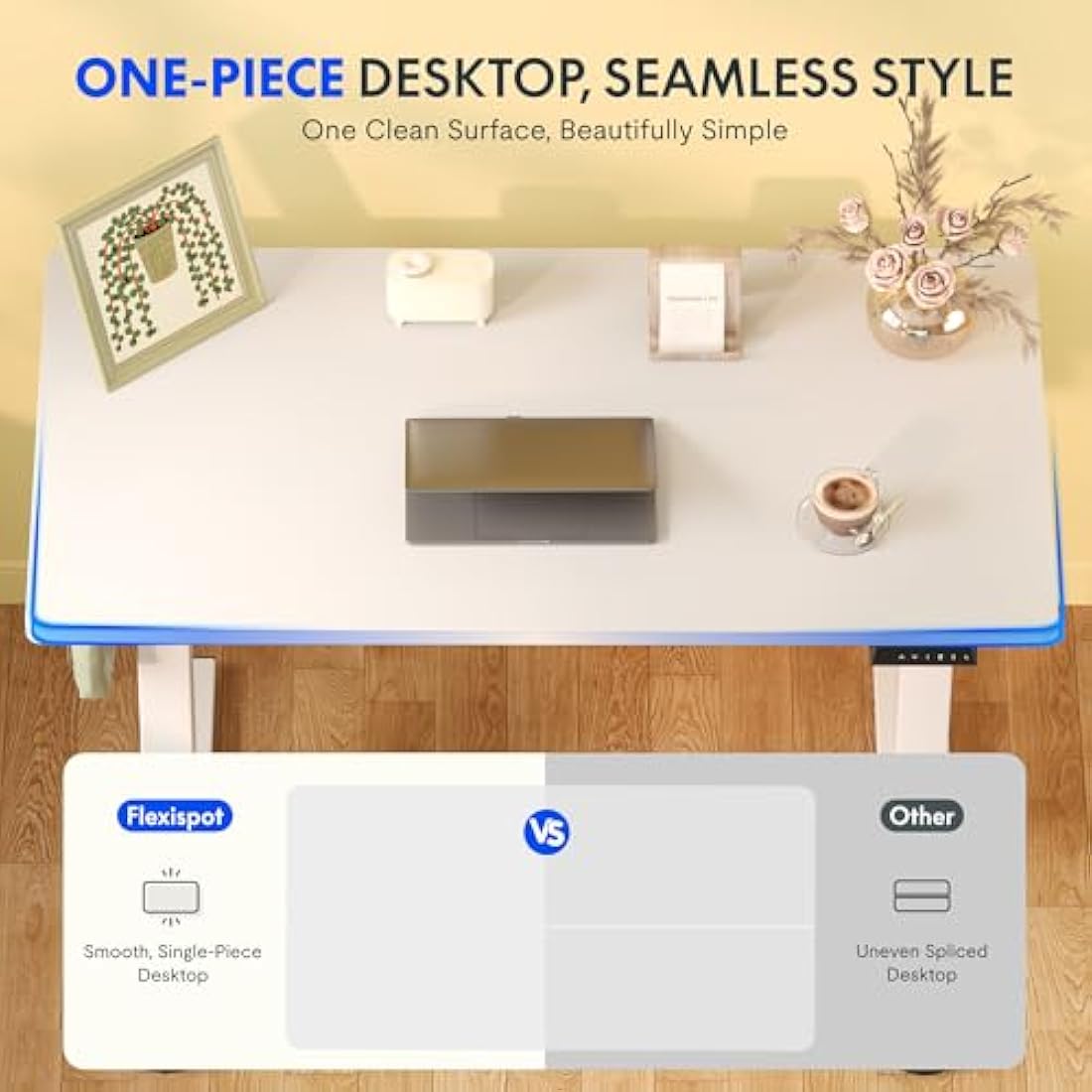FlexiSpot E1 Plus Electric Standing Desk - 120x60cm Maple & White