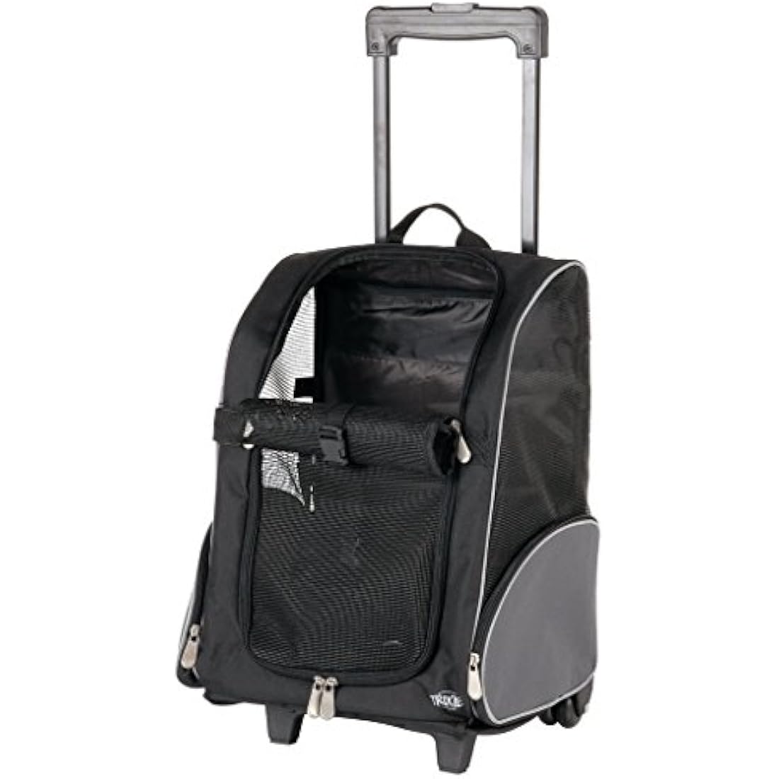 Trixie Nylon Pet Travel Trolley – Black/Grey Dog & Cat Carrier Bag