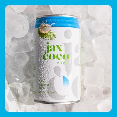 Jax Coco Pure Coconut Water – 100% Natural Hydration – 24 x 330ml Cans