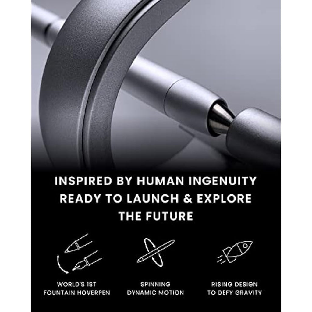 Novium Hoverpen 3.0 Future Edition – Luxury Fine Nib Pen, Frost Silver