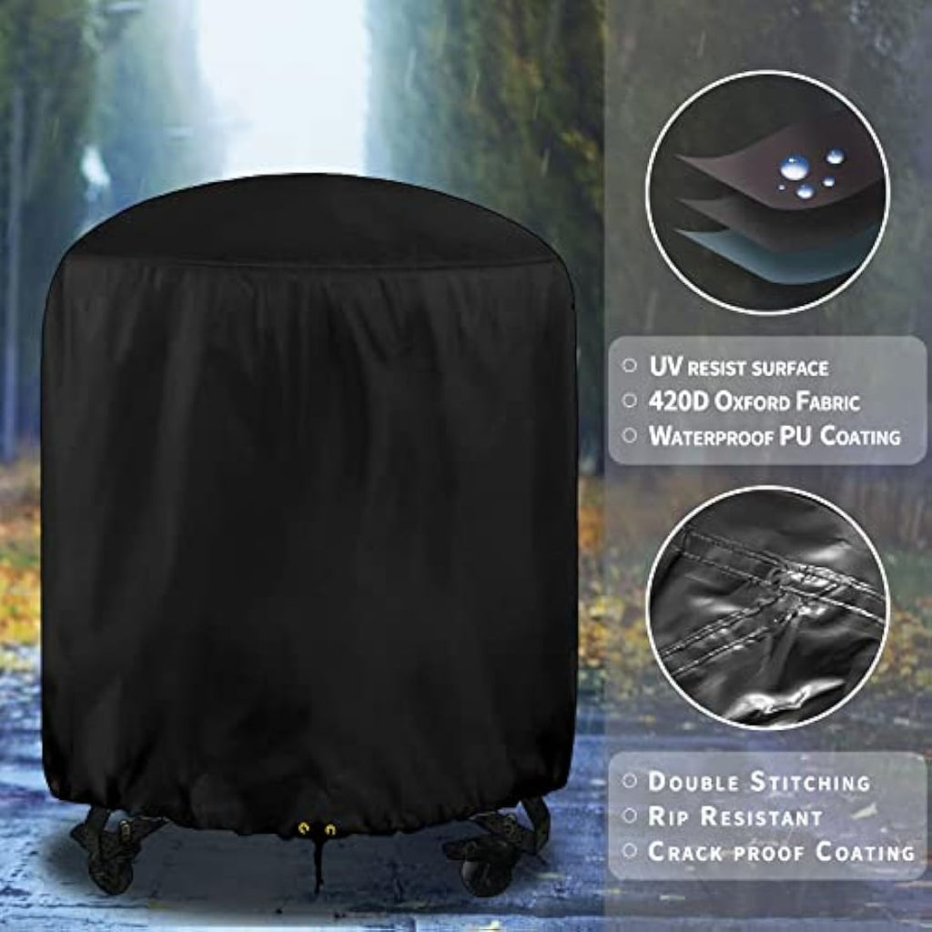 RICHIE Kettle BBQ Cover – 73x71cm Waterproof 420D Oxford Round Grill Cover