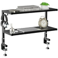 PUTORSEN 2-Tier Clamp-On Desk Shelf – Adjustable Gaming Storage, Black