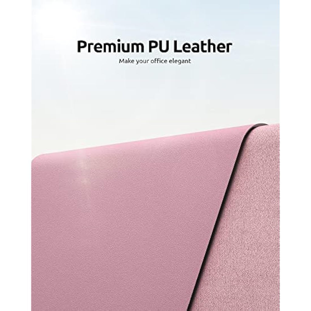 YSAGi Leather Desk Mat – Large Waterproof PU Mouse Pad, Pale Mauve