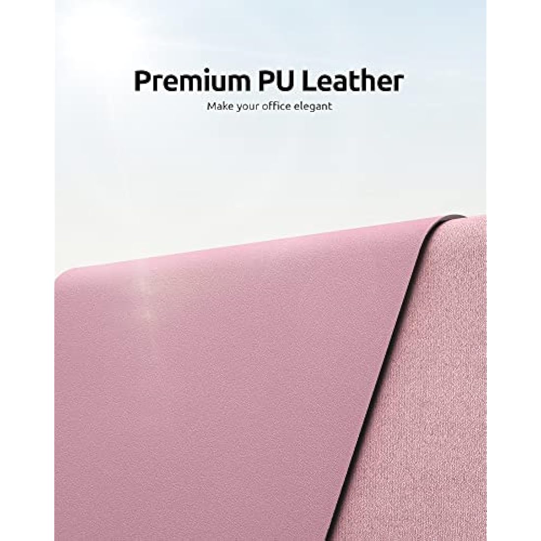 YSAGi Leather Desk Mat – Large Waterproof PU Mouse Pad, Pale Mauve