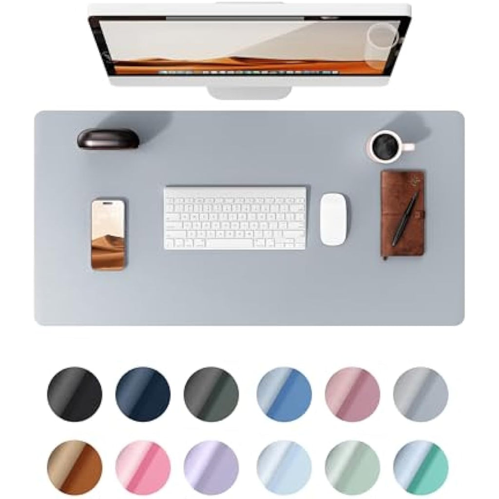 YSAGi Leather Desk Mat - Large Waterproof Non-Slip Mouse Pad, Light Grey