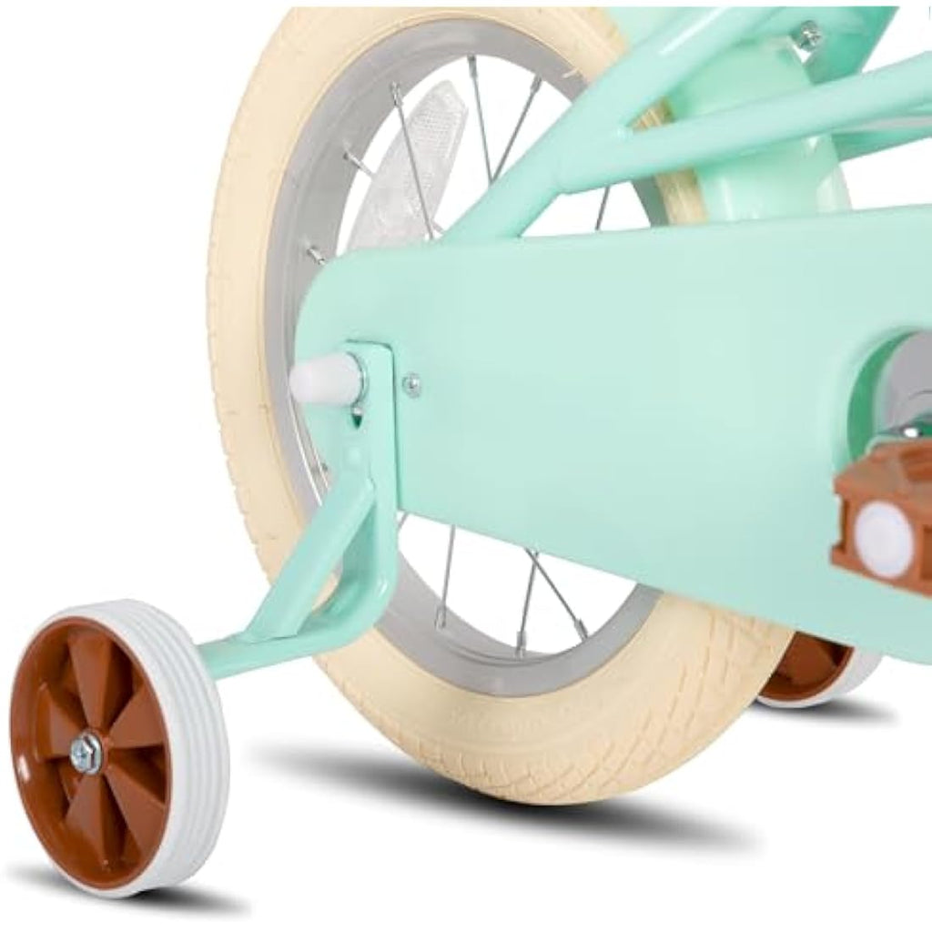STITCH Girls Bike with Training Wheels and Basket - 14 Inch Kids Bicycle