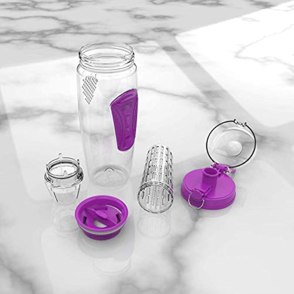 Fruit Infuser Water Bottle – 32oz BPA Free Tritan, Purple