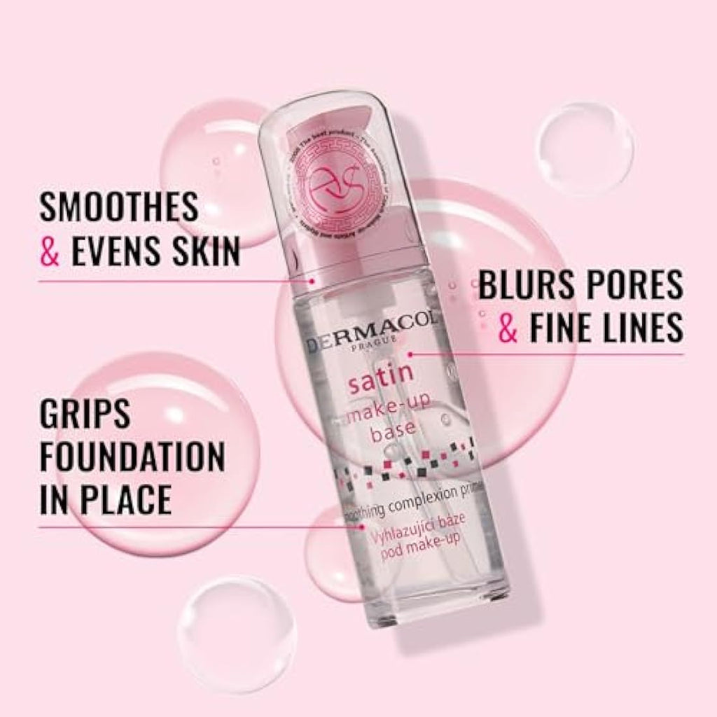 Dermacol Satin Makeup Base – Matte Face Primer for Pores & Wrinkles, 30ml