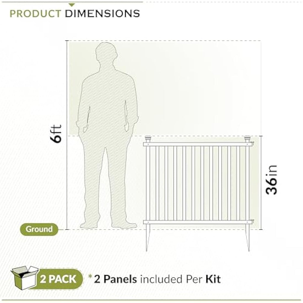 Zippity No Dig Baskenridge White Vinyl Garden Fence - 36in H x 42in W (2-Pack)