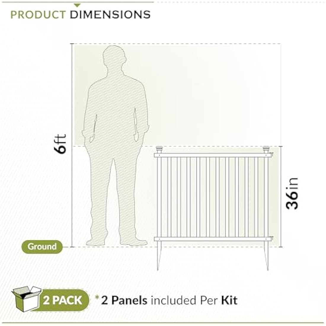 Zippity No Dig Baskenridge White Vinyl Garden Fence - 36in H x 42in W (2-Pack)