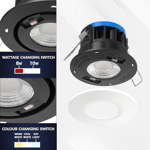 Bright Source LED Downlight - Switchable 8W/10W IP65 Fire Rated - 6 Pack