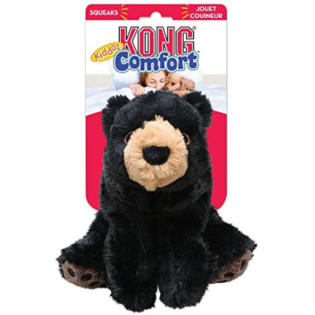 KONG Comfort Kiddos Bear – Large Plush Dog Toy with Removable Squeaker