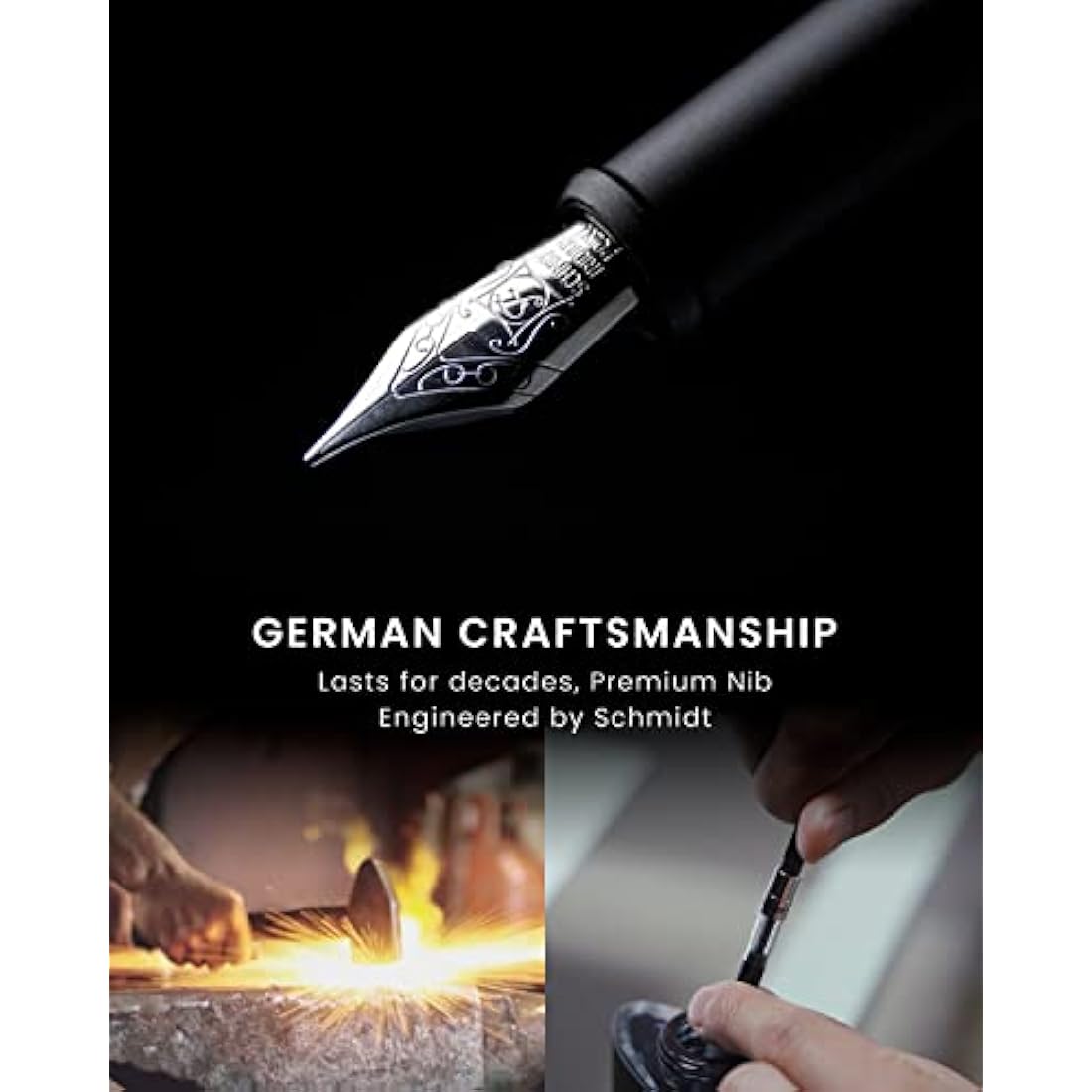Novium Hoverpen Future Edition - Luxury Fountain Pen in Deep Black