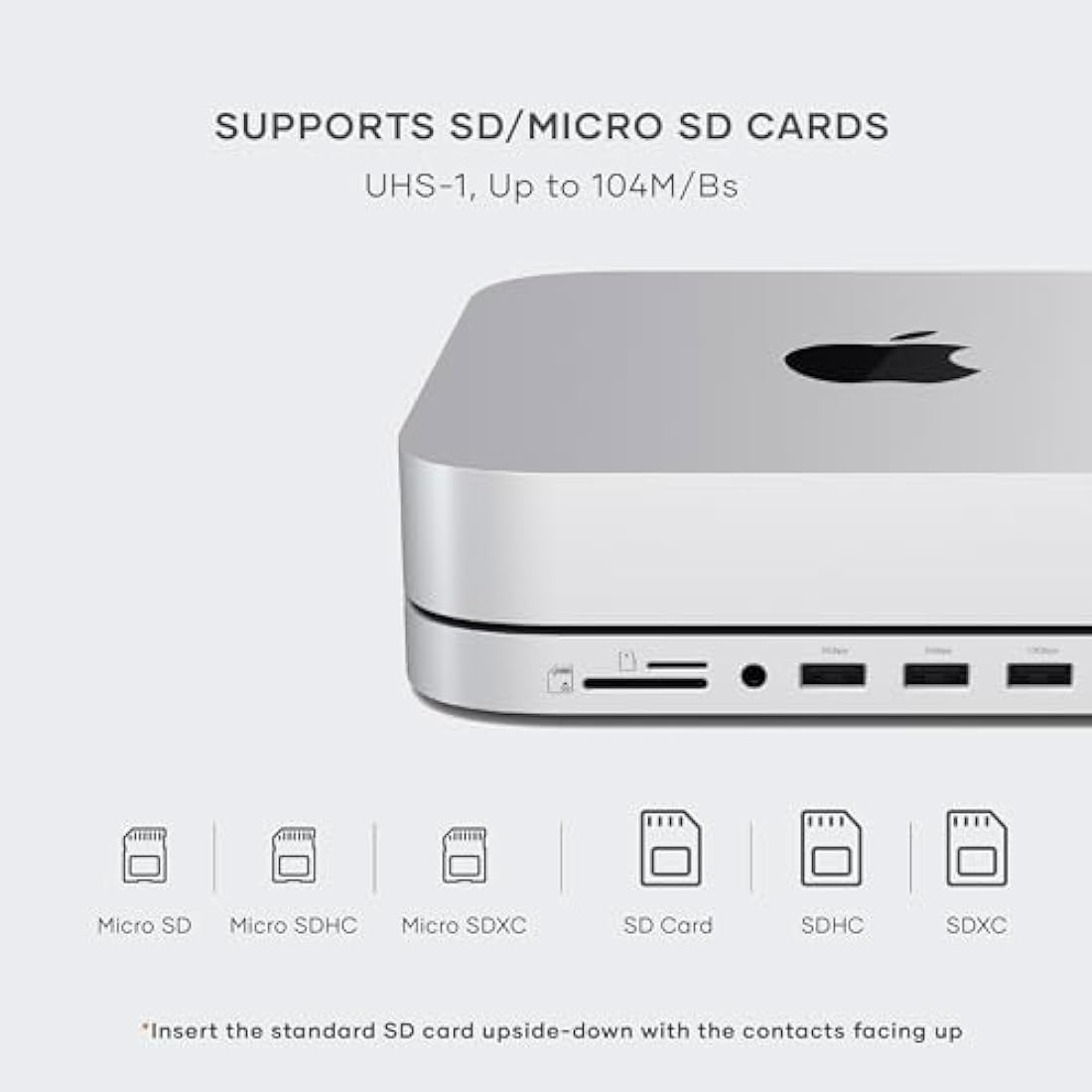 Satechi Mac Mini Hub & Stand with NVMe/SATA SSD Enclosure - Silver