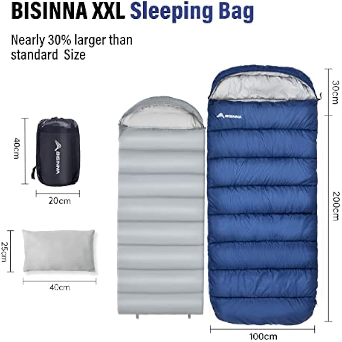 BISINNA XXL Sleeping Bag – Plus Size Waterproof Lightweight Camping Gear