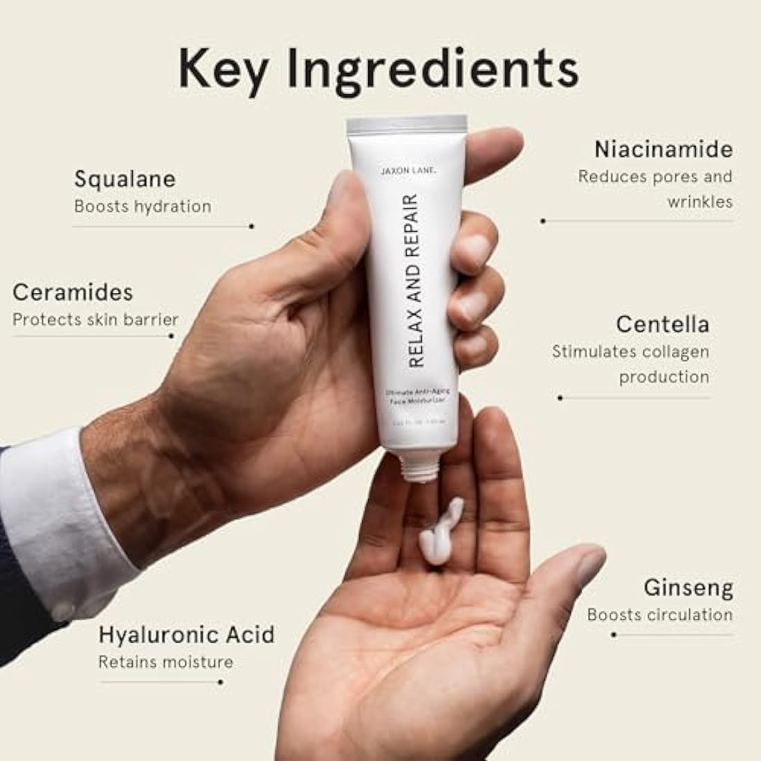 Jaxon Lane Relax and Repair Anti-Aging Face Moisturizer for Men | 50ml