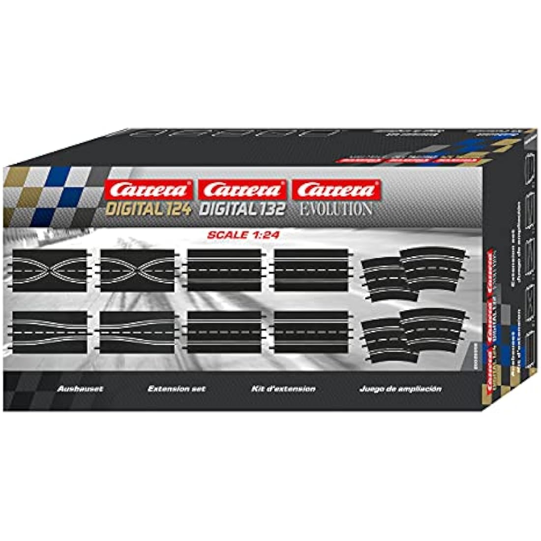 Carrera Evolution Track Extension Set - 12 Piece Slot Car Expansion