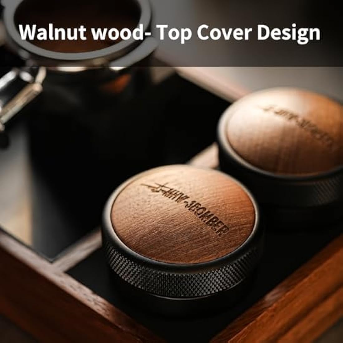 MHW-3BOMBER 58mm Coffee Distributor | Walnut & Stainless Steel Leveler