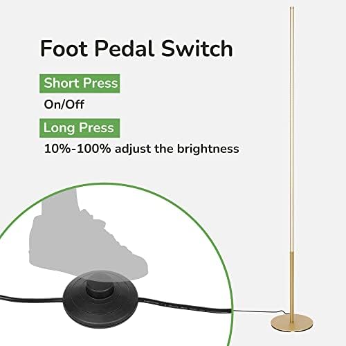 EDISHINE LED Floor Lamp – Stepless Dimmable Minimalist Standing Corner Lamp