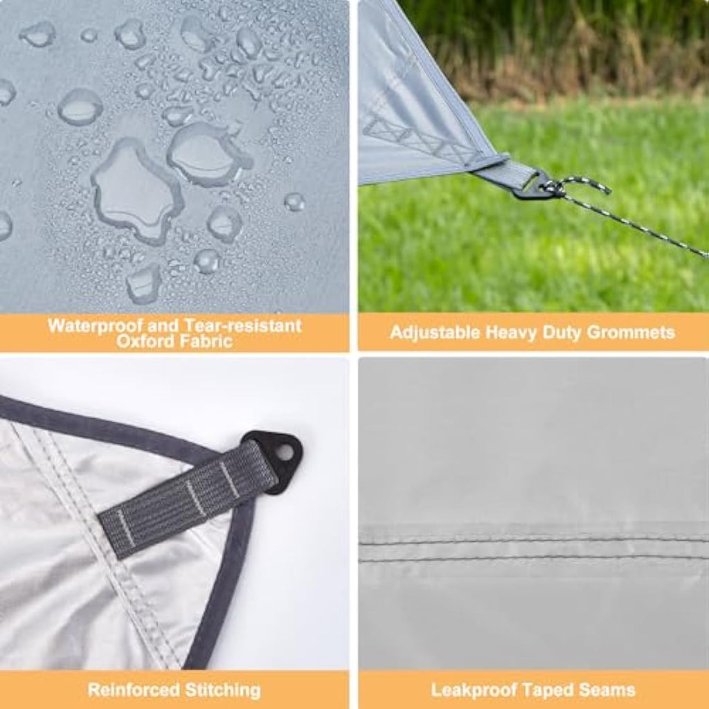WADEO 12x16FT Waterproof Camping Tarp | Heavy-Duty Ripstop Tent Fly