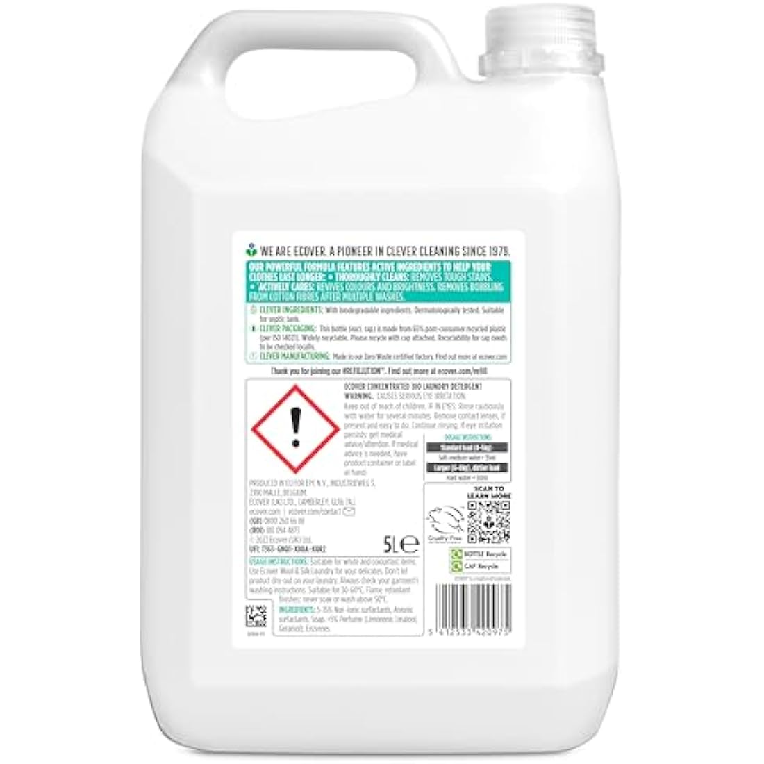 Ecover Bio Laundry Detergent Refill – Honeysuckle & Jasmine – 5L